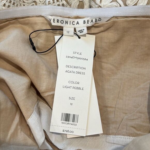 NWT Veronica Beard Agata Dress Strapless Mini in Light Pebble Sz 12 - Picture 15 of 16
